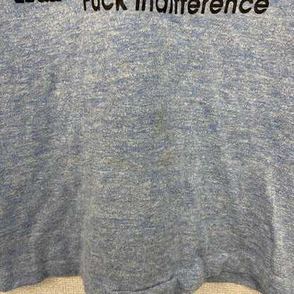 80s　sportswear　半袖プリントリンガーTシャツ　ヴィンテージ　シングルステッチ　ネイビー　Lサイズ
