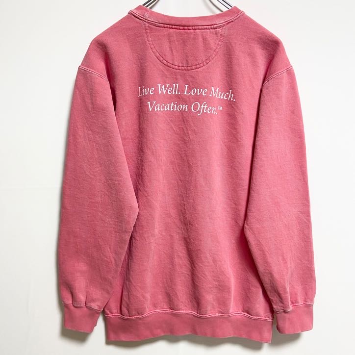古着 used　COMFORTCOLORS　長袖ロゴプリントスウェット　トレーナー　ピンク　レトロデザイン　Sサイズ