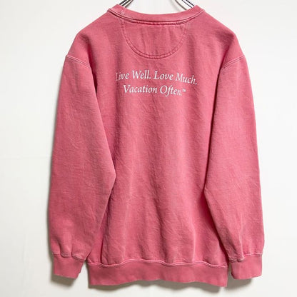 古着 used　COMFORTCOLORS　長袖ロゴプリントスウェット　トレーナー　ピンク　レトロデザイン　Sサイズ