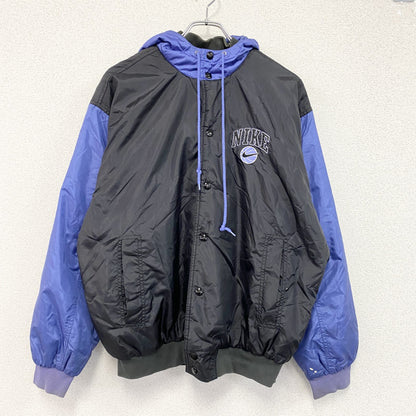 90s　NIKE　ナイキ　ナイロンジャケット/スタジャン　黒　ブラック　紫　パープル　Mサイズ
