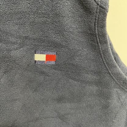 古着 used　TOMMY HILFIGER トミーヒルフィガー　フリースベスト　紺 ワンポイントロゴ刺繡　Lサイズ