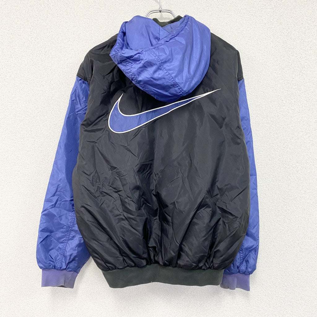 90s　NIKE　ナイキ　ナイロンジャケット/スタジャン　黒　ブラック　紫　パープル　Mサイズ