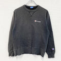 90s～　Champion　チャンピオン　スウェット/トレーナー　前V　フェード　刺繍ロゴ　黒　ブラック　Mサイズ