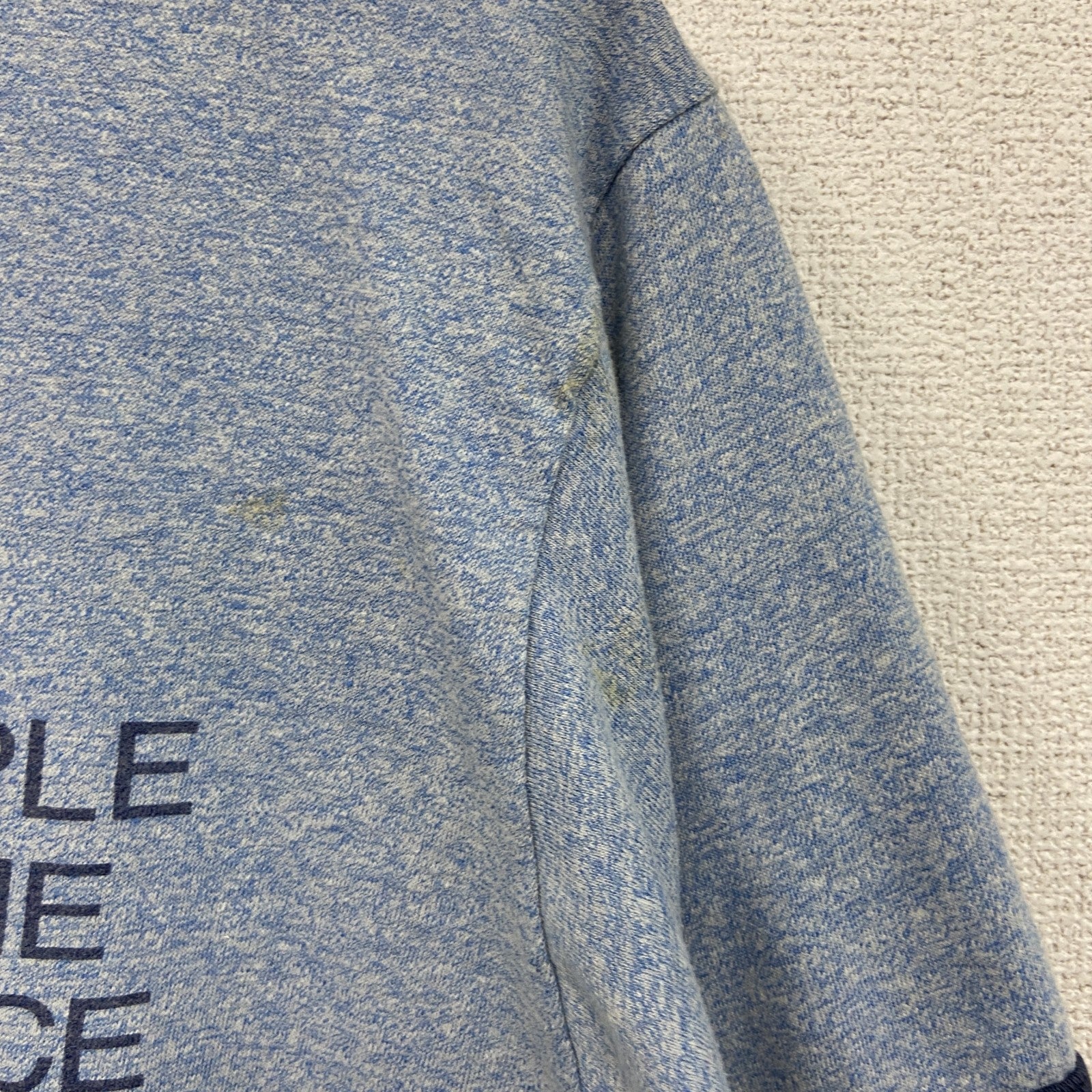 80s　SCREEN STARS　スクリーンスターズ　半袖プリントリンガーTシャツ　シングルステッチ　US製　青　ブルー　Lサイズ