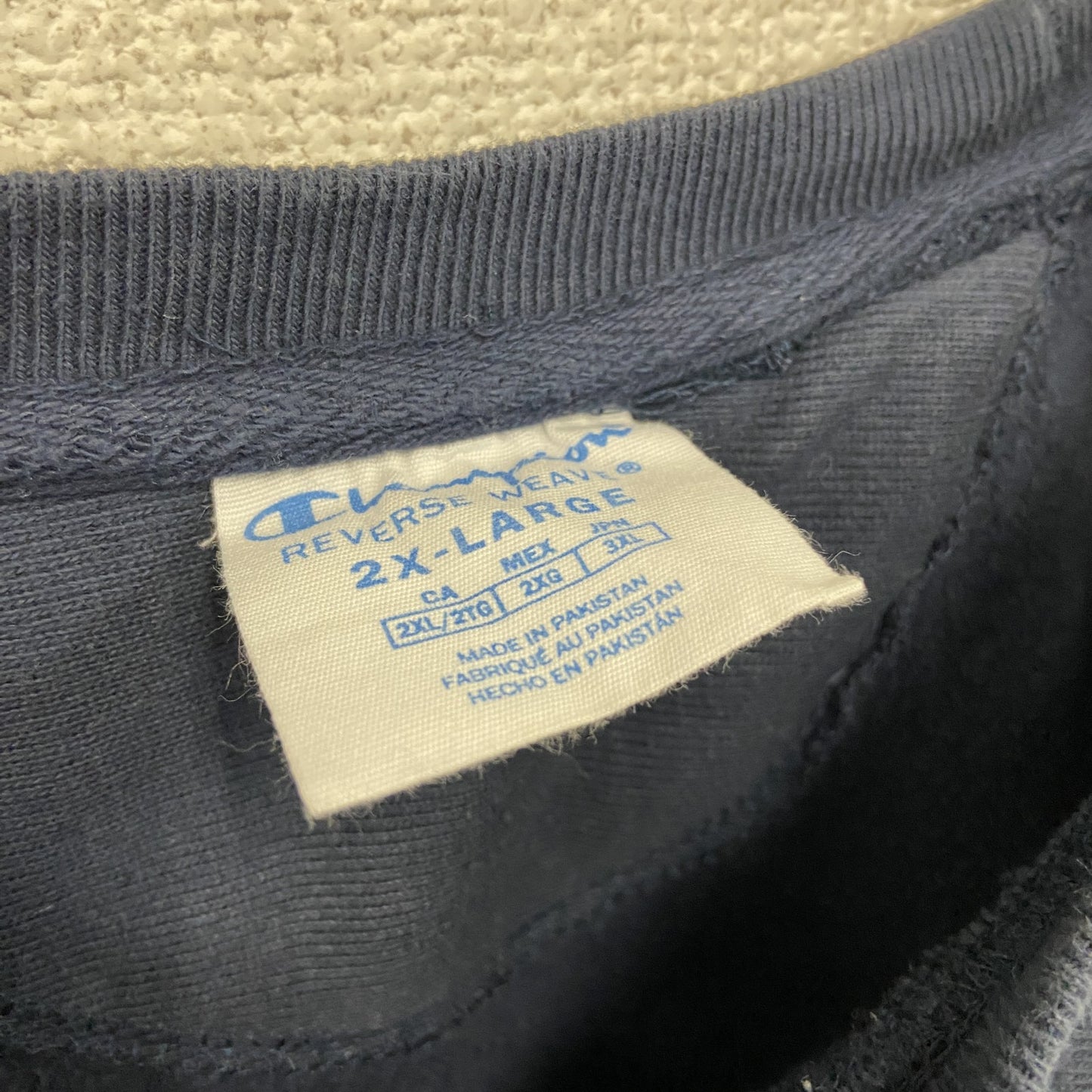 Champion　チャンピオン　リバースウィーブ　スウェット/トレーナー　目無し　前V　ラグランスリーブ　現行　ネイビー　2XLサイズ