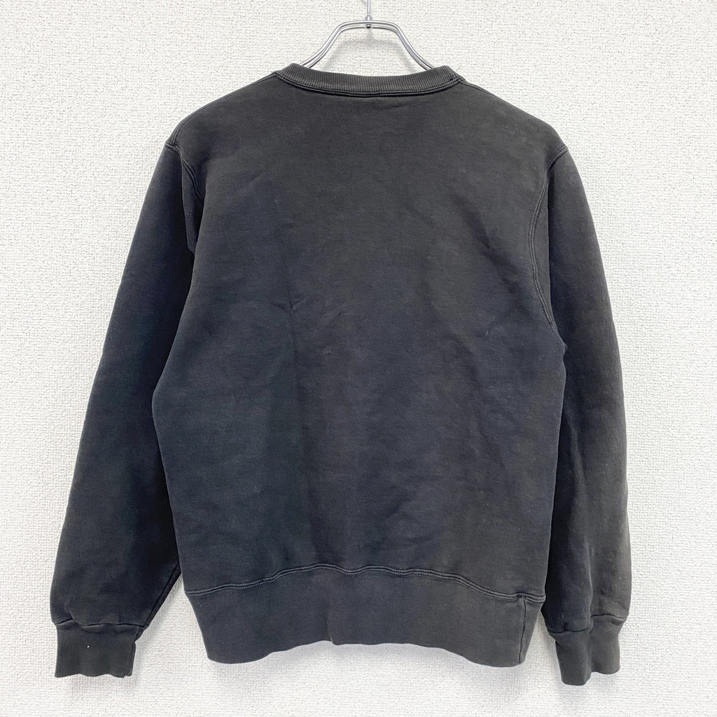 90s～　Champion　チャンピオン　スウェット/トレーナー　前V　フェード　刺繍ロゴ　黒　ブラック　Mサイズ