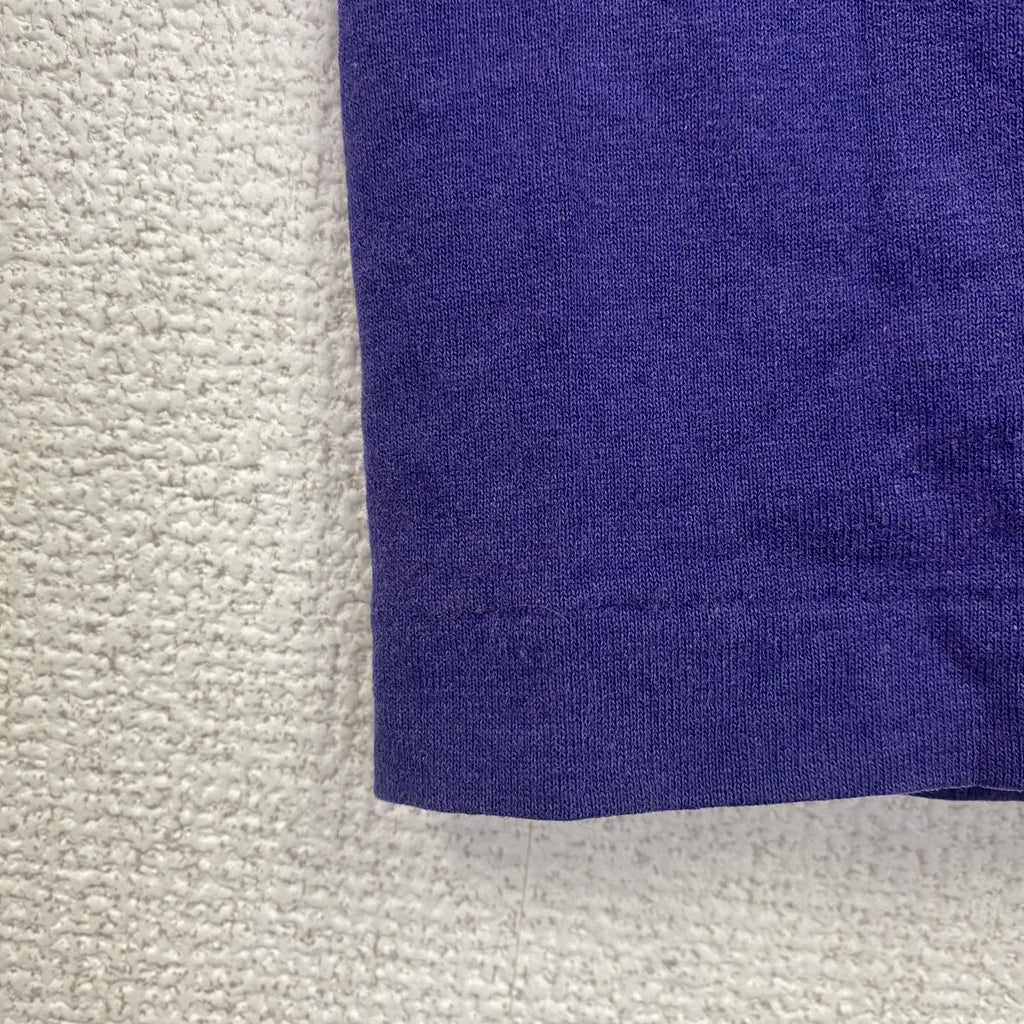 90s　Hanes　ヘインズ　半袖プリントTシャツ　シングルステッチ　ヴィンテージ　紫　パープル　XLサイズ