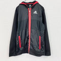 adidas　アディダス　ナイロンジャケット　フルジップ　黒　ブラック　Sサイズ