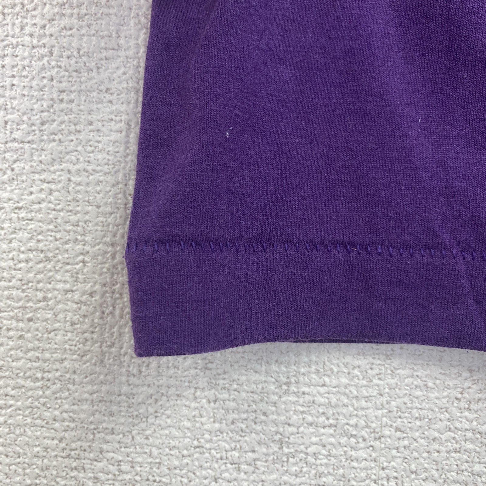 80s　FRUIT OF THE LOOM　半袖プリントTシャツ　シングルステッチ　ヴィンテージ　紫　パープル　Lサイズ