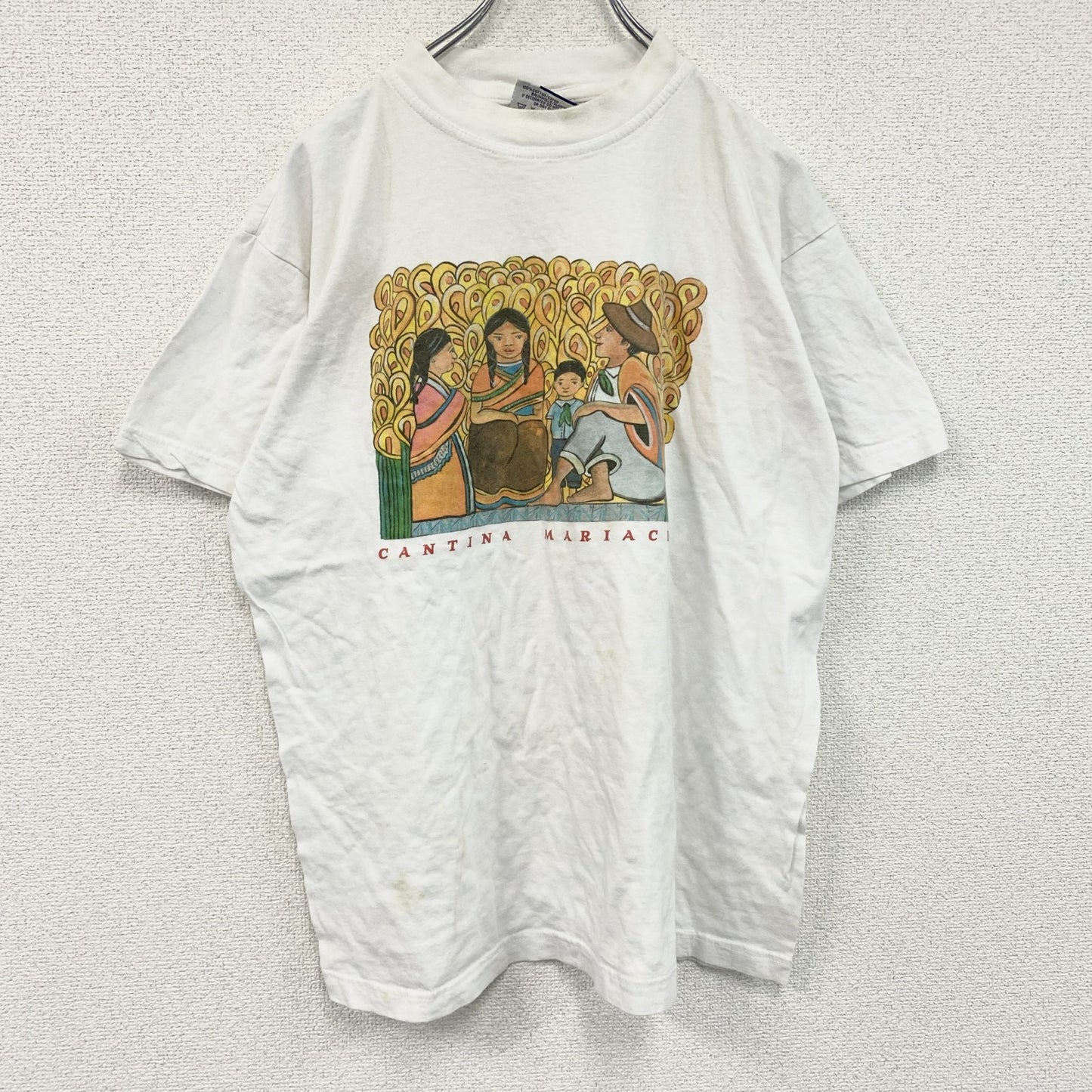 90s～　US BASIC　半袖プリントTシャツ　ヴィンテージ　白　ホワイト　Lサイズ