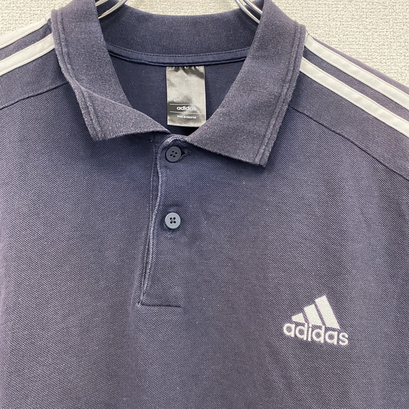 adidas　アディダス　半袖ポロシャツ　フェード　黒　ブラック　XLサイズ