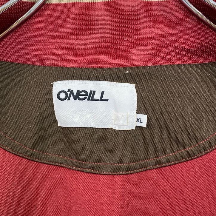 O'NeiLL　長袖トラックジャケット　フルジップジャージ　ワンポイントロゴ刺繍　赤　レッド　XLサイズ