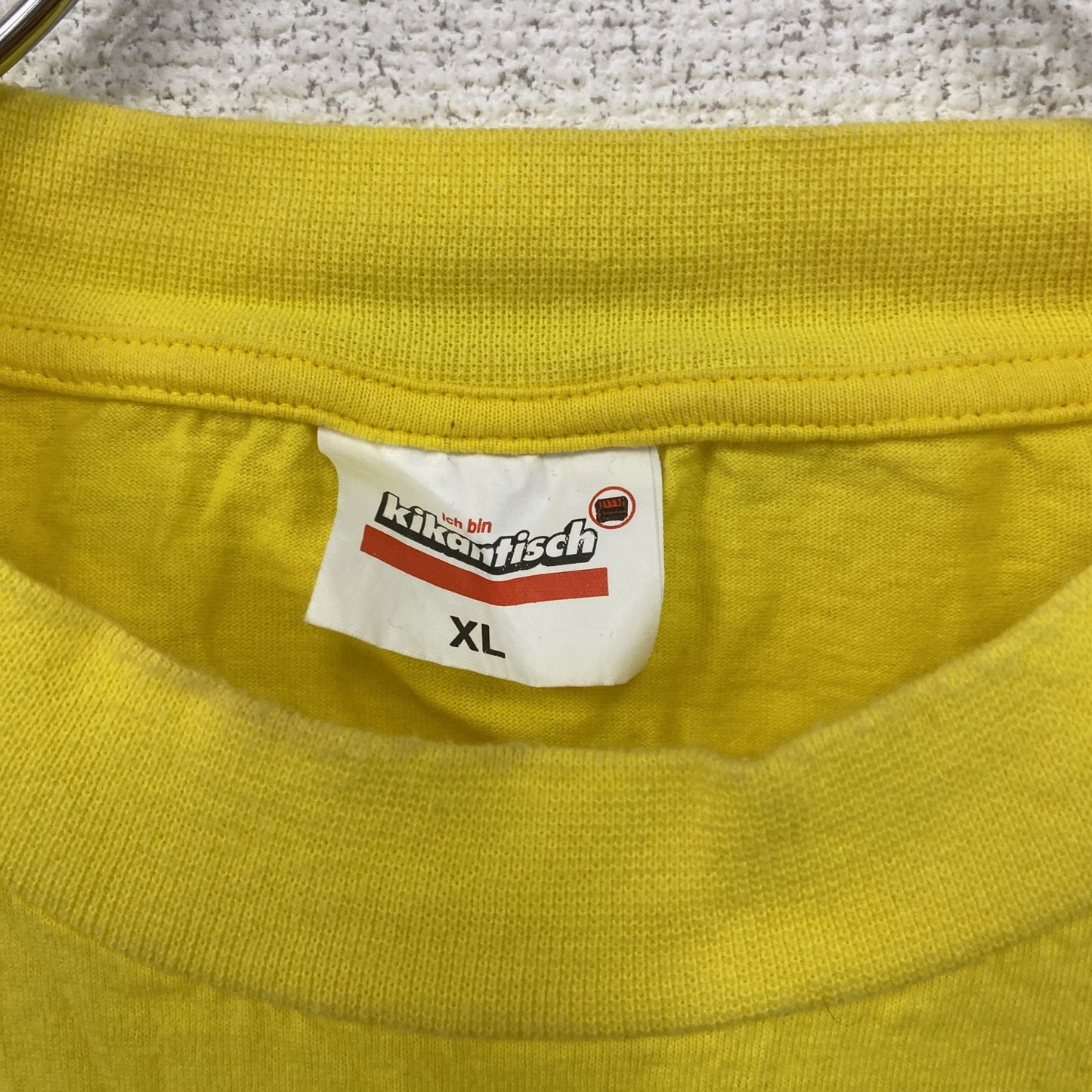 00s～　kikantisch　半袖プリントTシャツ 　PIZZA　ユーロヴィンテージ　黄色　イエロー　XLサイズ