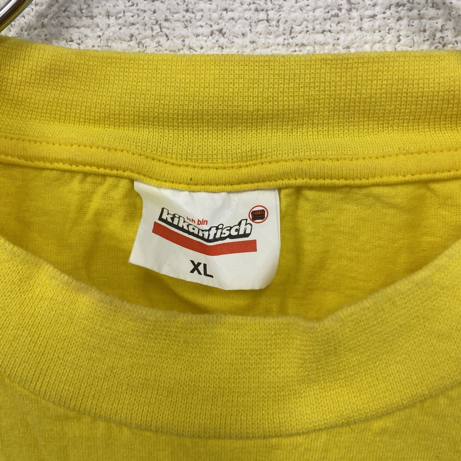 00s～　kikantisch　半袖プリントTシャツ 　PIZZA　ユーロヴィンテージ　黄色　イエロー　XLサイズ