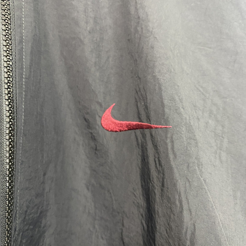 90s　NIKE　ナイキ　プルオーバーナイロンジャケット　ハーフジップ　ヴィンテージ　黒　ブラック　XLサイズ