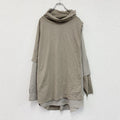 NO ID. BLACK　ノーアイディブラック　アシンメトリーレイヤードオフタートルロンT　長袖Tシャツ　ベージュ　ワンサイズ