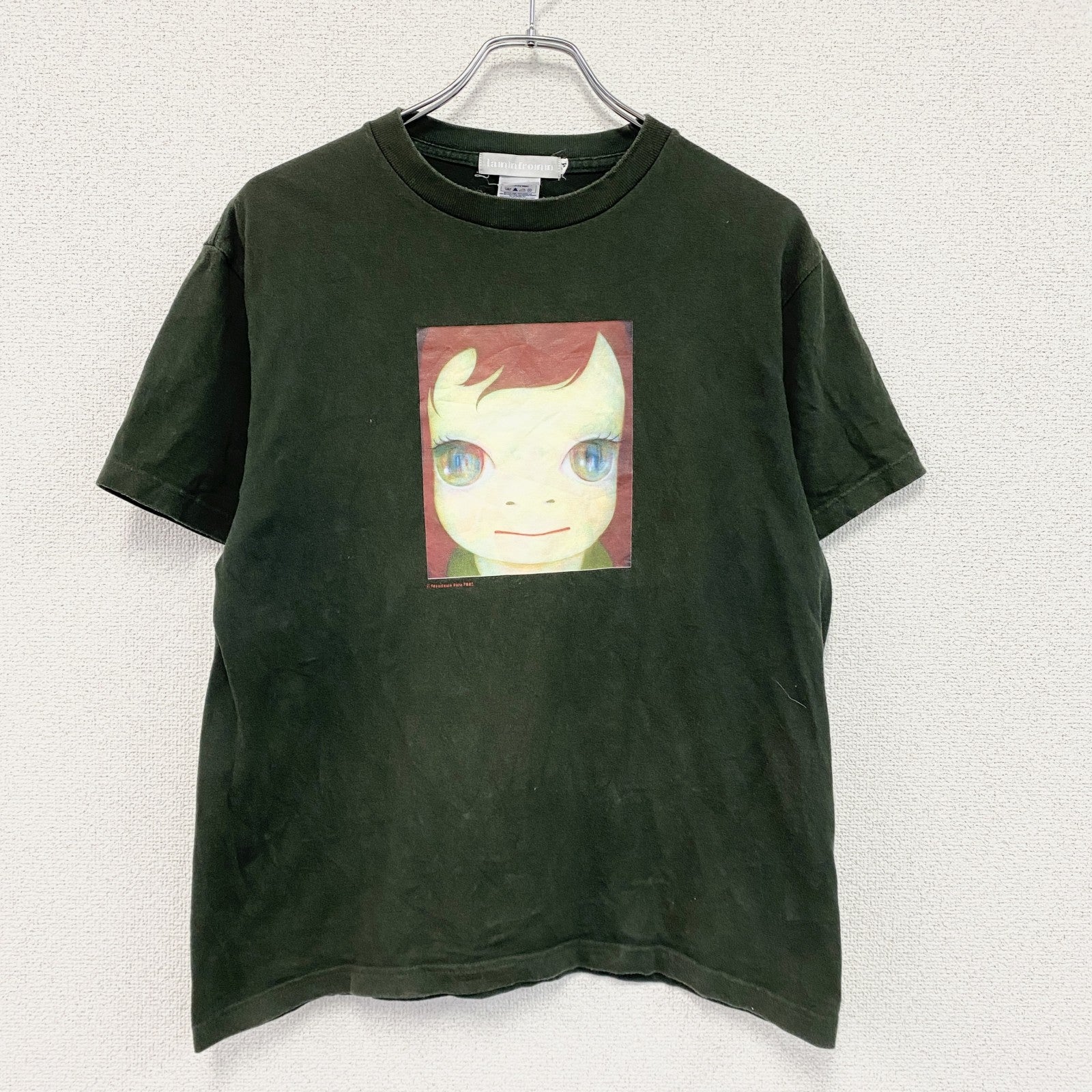 LAMMFROMM　奈良美智　ならよしもと　TIKI TIKI BAMBooooS　半袖プリントTシャツ　オリーブ　Mサイズ　
