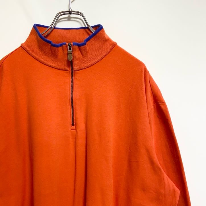 古着 used　RALPH LAUREN ラルフローレン　ポロ ゴルフ　オレンジ　長袖ハーフジップスウェット　ハイネック　Mサイズ