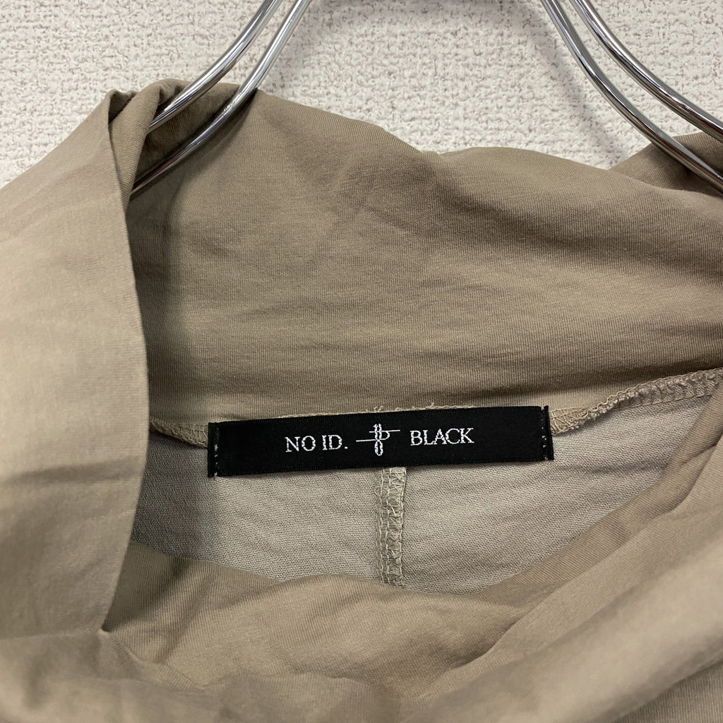 NO ID. BLACK　ノーアイディブラック　アシンメトリーレイヤードオフタートルロンT　長袖Tシャツ　ベージュ　ワンサイズ