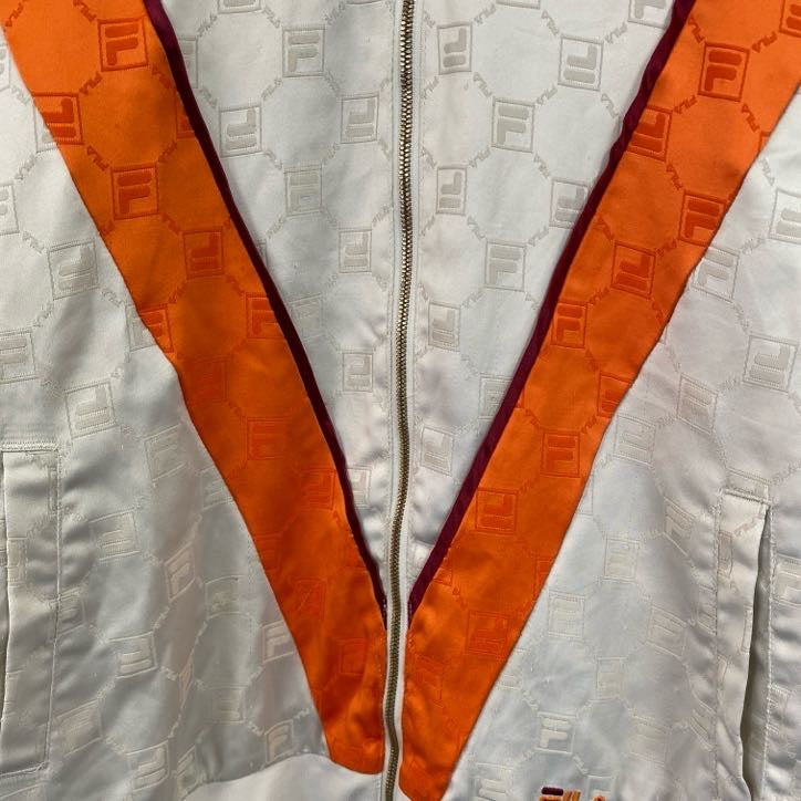 FILA　フィラ　長袖スウェット　フルジップ　ジャージ　白　ホワイト　Ｍサイズ
