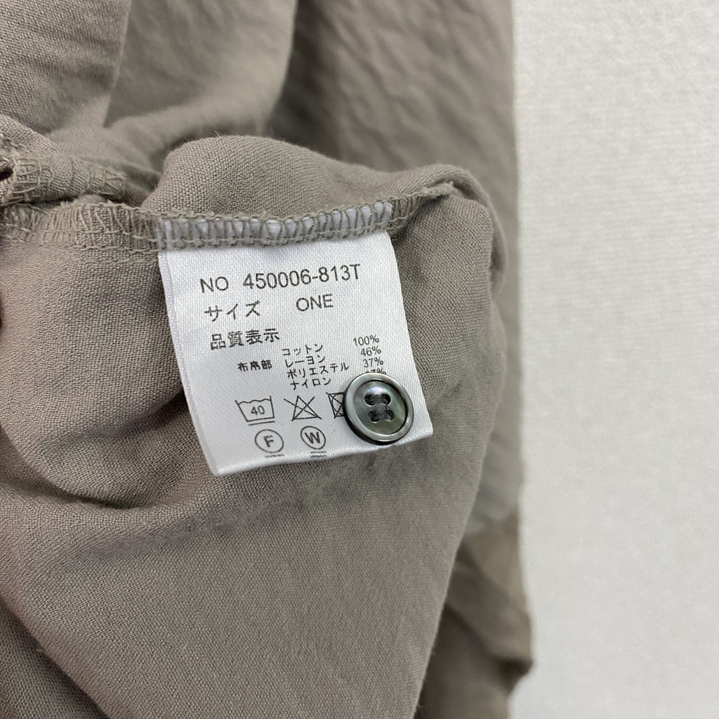 NO ID. BLACK　ノーアイディブラック　アシンメトリーレイヤードオフタートルロンT　長袖Tシャツ　ベージュ　ワンサイズ