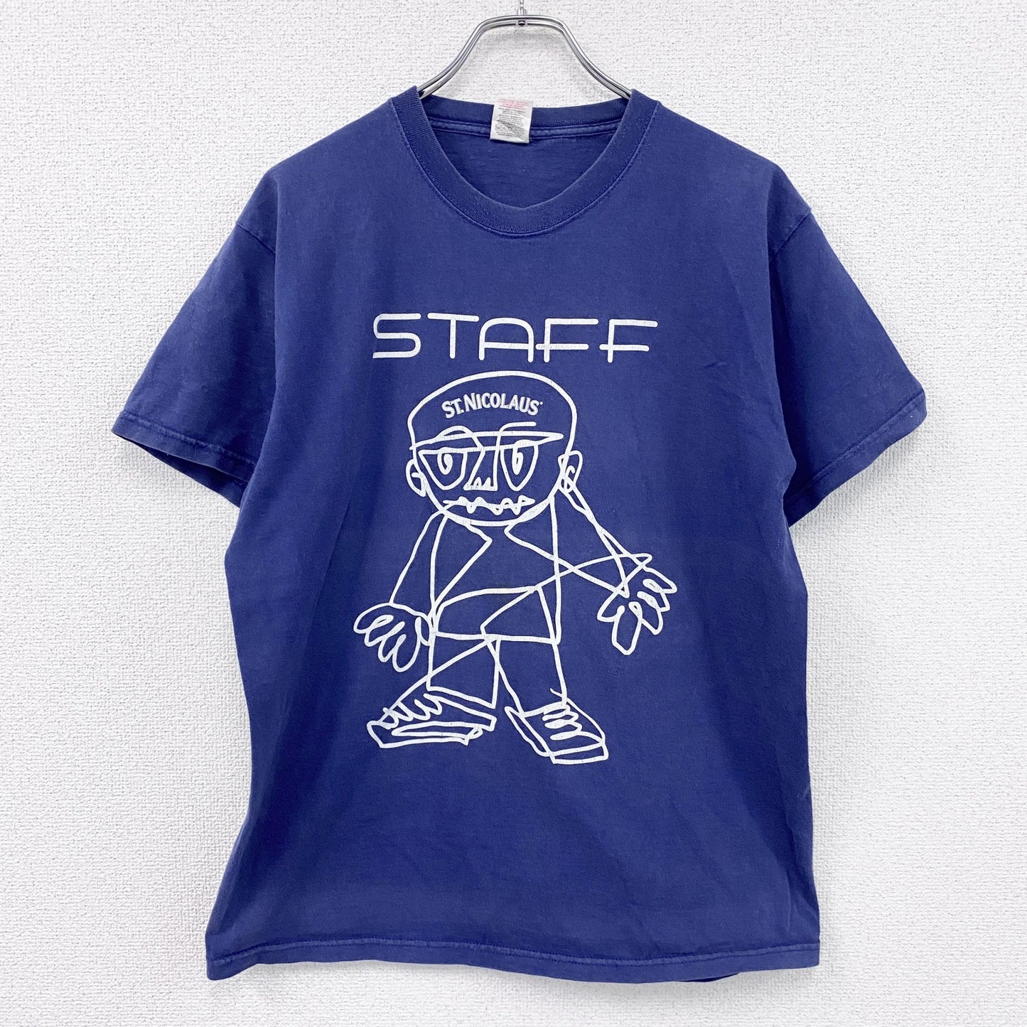 FRUIT OF THE LOOM　ST.NICOLAUS　聖ニコラウス　半袖Tシャツ　紺　ネイビー　Lサイズ