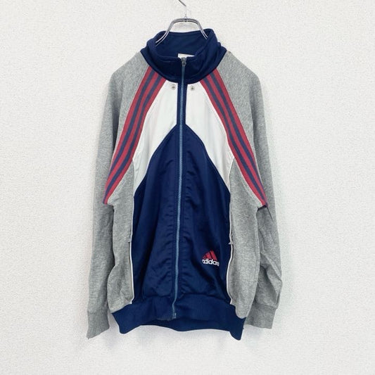90s　adidas　アディダス　トラックジャケット/ジャージ　ヴィンテージ　ネイビー　グレー　Sサイズ