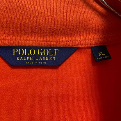 古着 used　RALPH LAUREN ラルフローレン　ポロ ゴルフ　オレンジ　長袖ハーフジップスウェット　ハイネック　Mサイズ