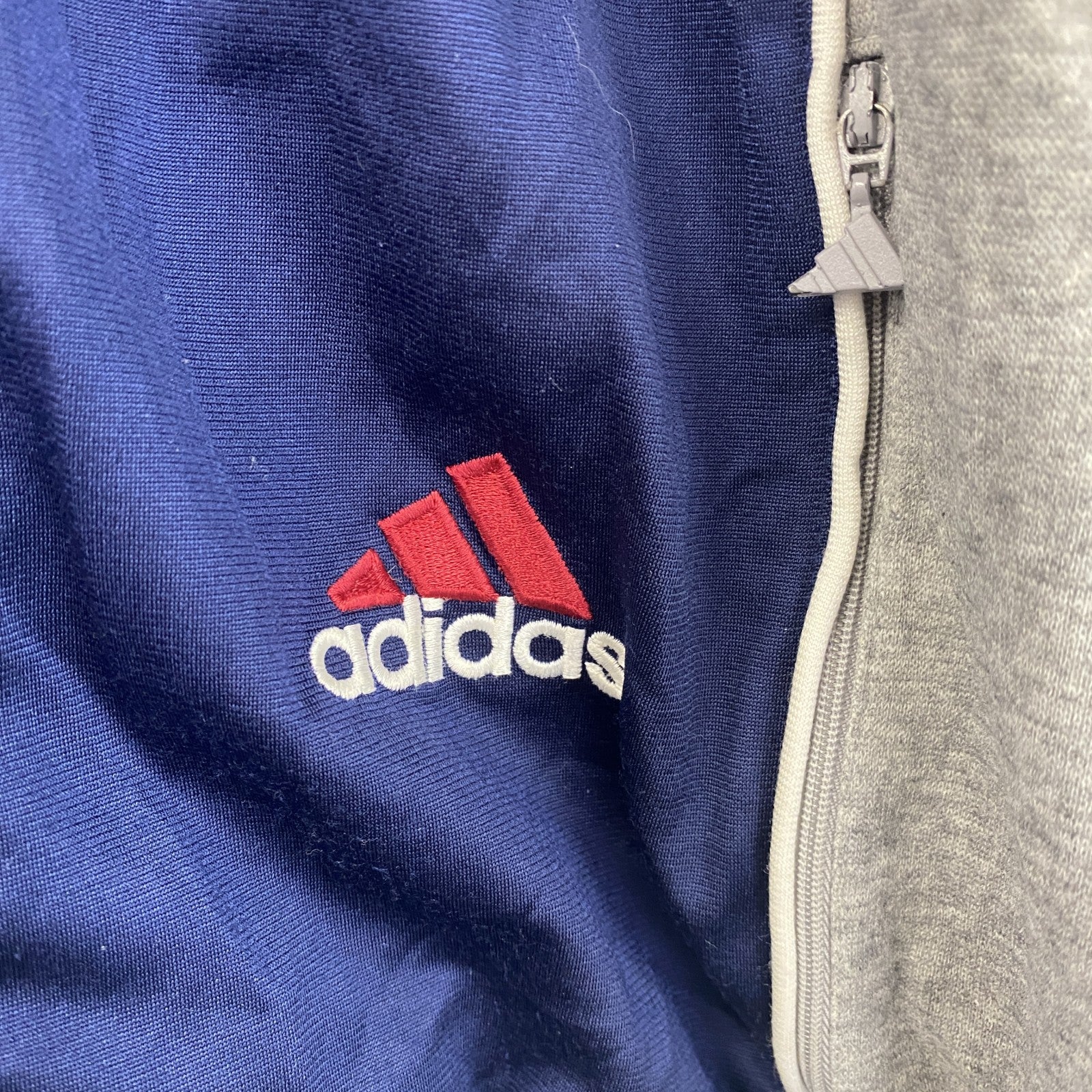 90s　adidas　アディダス　トラックジャケット/ジャージ　ヴィンテージ　ネイビー　グレー　Sサイズ