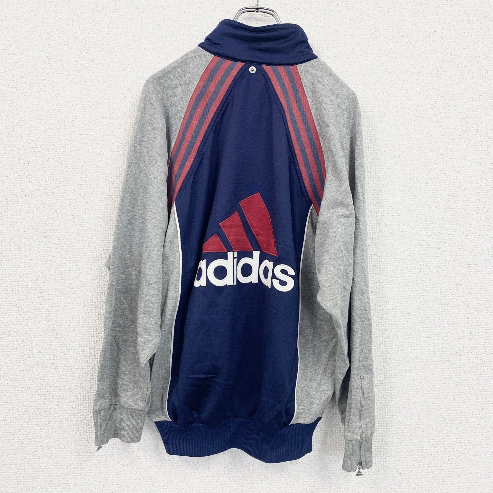 90s　adidas　アディダス　トラックジャケット/ジャージ　ヴィンテージ　ネイビー　グレー　Sサイズ