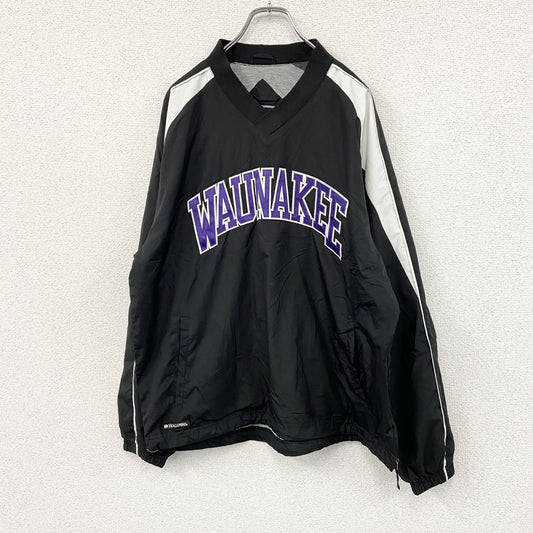 90s　Holloway　ホロウェイ　プルオーバージャケット　ワッペン　アーチプリント　ヴィンテージ　黒　ブラック　Mサイズ