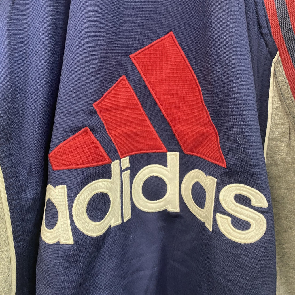 90s　adidas　アディダス　トラックジャケット/ジャージ　ヴィンテージ　ネイビー　グレー　Sサイズ