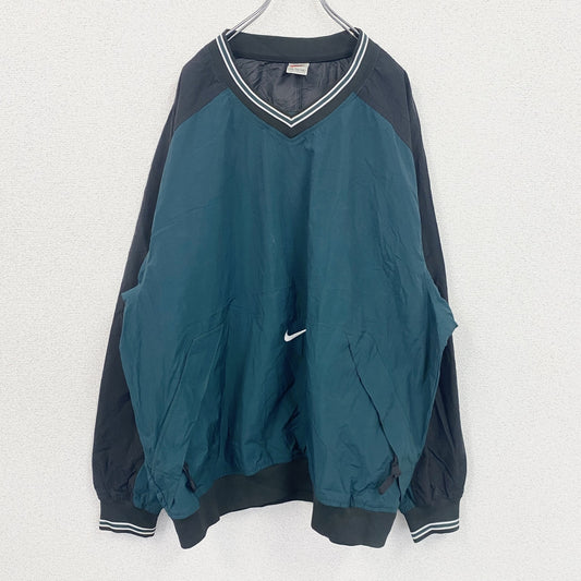 90s　NIKE　ナイキ　プルオーバーナイロンジャケット　ヴィンテージ　緑　グリーン　XXLサイズ