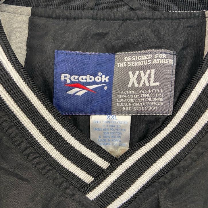 90s～　Reebok　リーボック　プルオーバージャケット　ヴィンテージ　IOWA　黒　ブラック　XXLサイズ