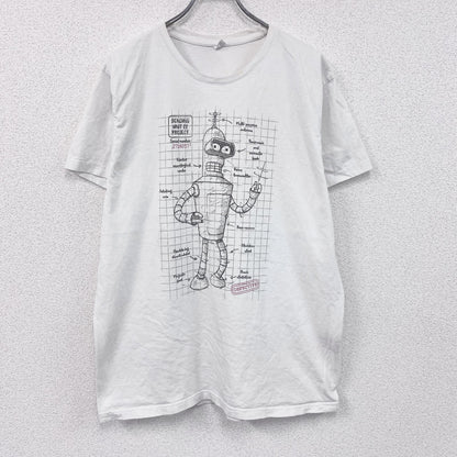 フューチュラマ　ベンダーベンディングロドリゲス　半袖Tシャツ　アニメT　キャラクターT　白　ホワイト　2XLサイズ
