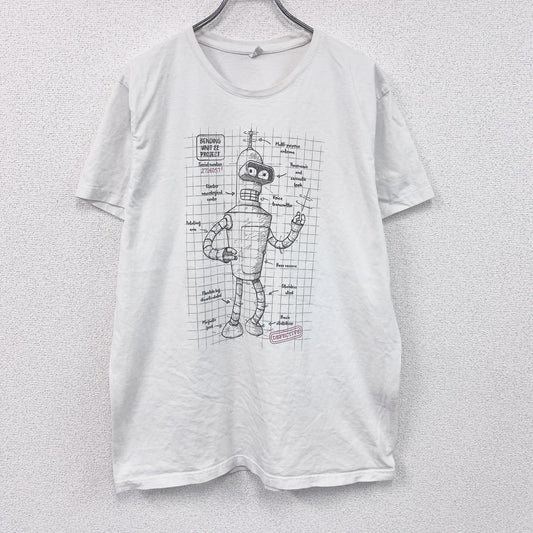 フューチュラマ　ベンダーベンディングロドリゲス　半袖Tシャツ　アニメT　キャラクターT　白　ホワイト　2XLサイズ