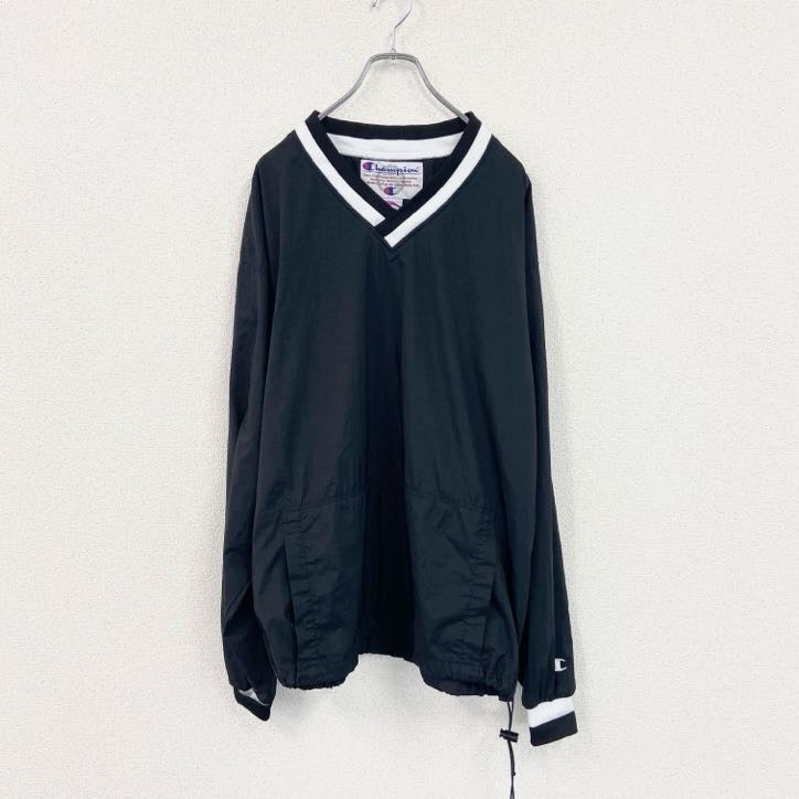 Champion　チャンピオン　ナイロンジャケットプルオーバー　黒　ブラック　Lサイズ