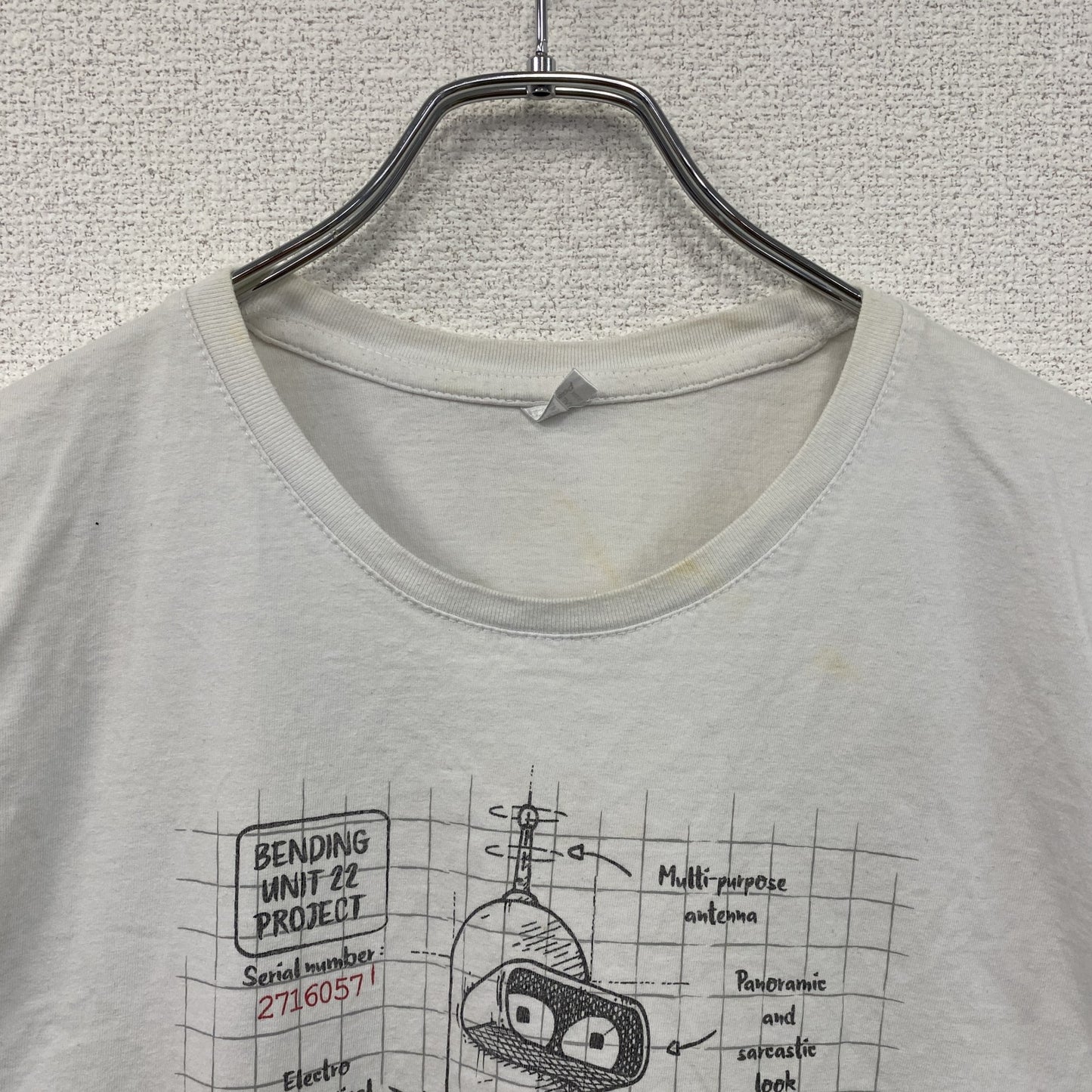 フューチュラマ　ベンダーベンディングロドリゲス　半袖Tシャツ　アニメT　キャラクターT　白　ホワイト　2XLサイズ