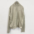 00s　NIKE　ナイキ　フルジップアクリルニットジャケット　ジャージ　切替デザインベージュ　Mサイズ