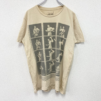 JEM VINTAGE FIT　BRUCELEE　ブルースリー　半袖プリントTシャツ　ベージュ　Mサイズ
