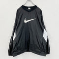 NIKE　ナイキ　プルオーバージャケット　ピステ　スウッシュ　デカロゴ　中綿入り　黒　ブラック　XLサイズ　