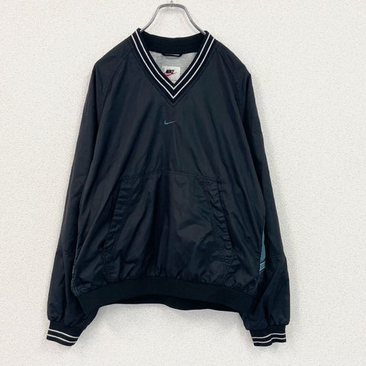 90s　NIKE　ナイキ　ナイロンジャケット　プルオーバー　ヴィンテージ　黒　ブラック　Lサイズ