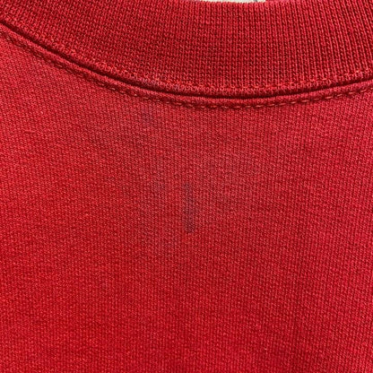 古着 used　Hanes　ヘインズ　長袖ワンポイント刺繡スウェット　トレーナー　ナポリ　赤　レッド　秋冬服　Lサイズ
