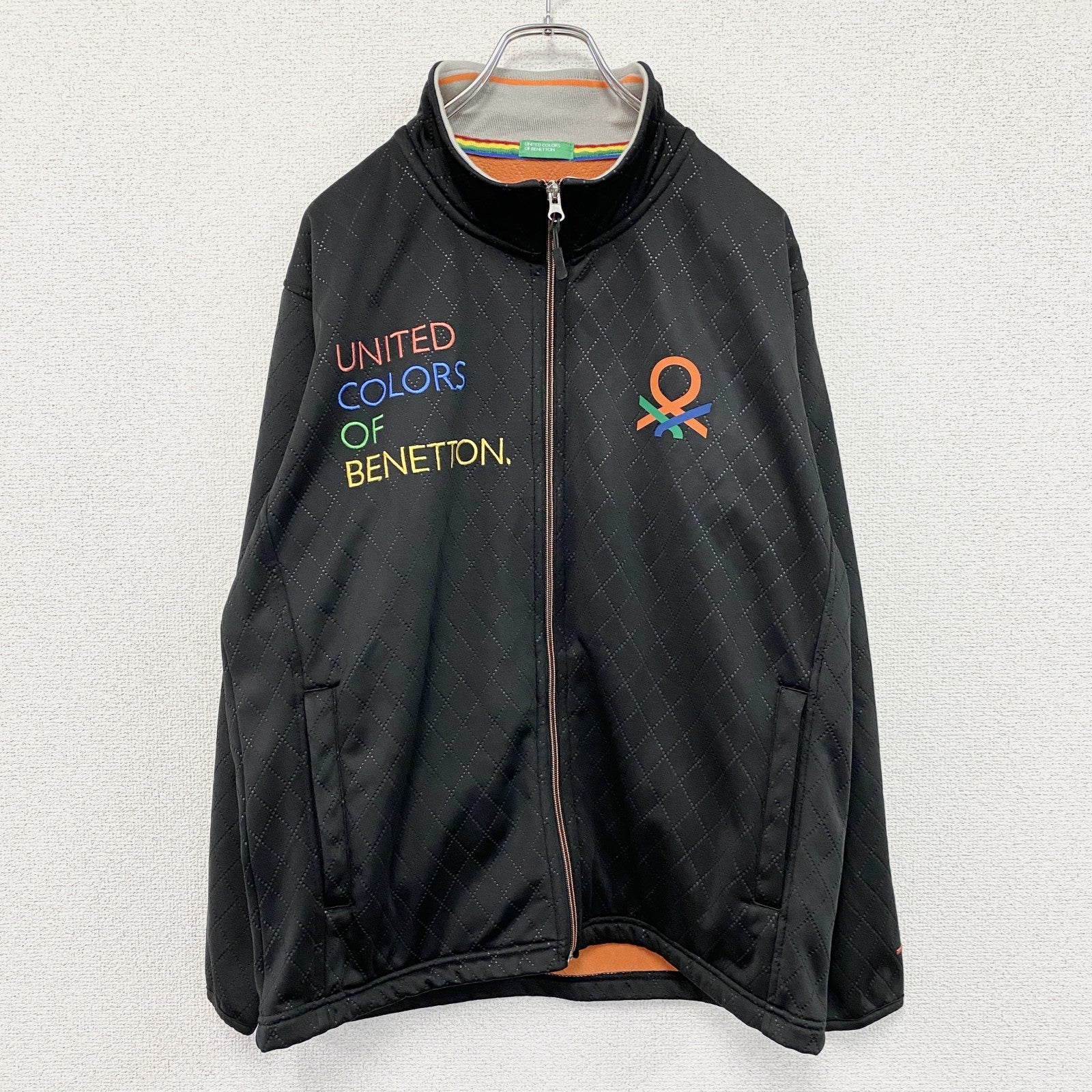 UNITED COLORS OF BENETTON　フルジップジャケット　裏フリース　黒　ブラック　Lサイズ　