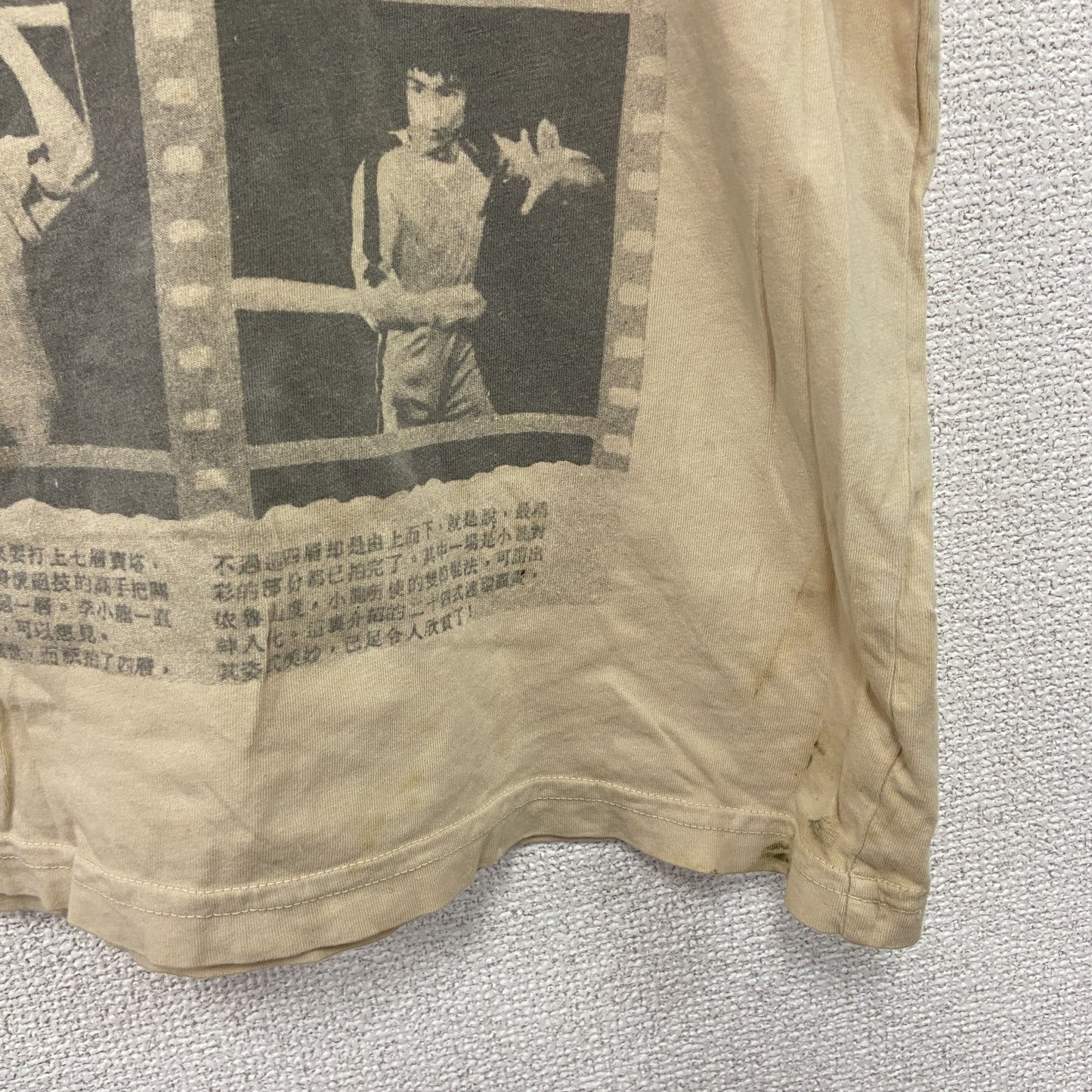JEM VINTAGE FIT　BRUCELEE　ブルースリー　半袖プリントTシャツ　ベージュ　Mサイズ