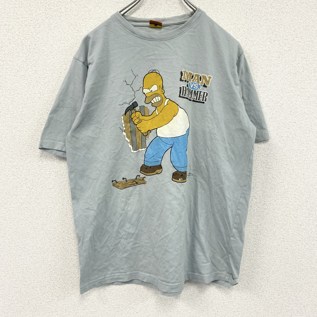 The Simpsons　ザ・シンプソンズ　半袖プリントTシャツ　キャラクターT　水色　ライトブルー　Mサイズ
