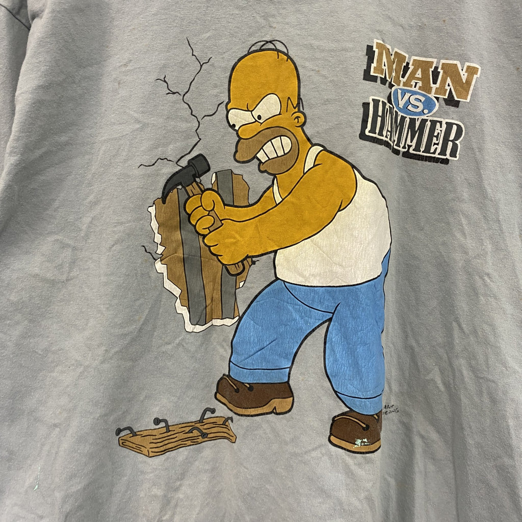 The Simpsons　ザ・シンプソンズ　半袖プリントTシャツ　キャラクターT　水色　ライトブルー　Mサイズ