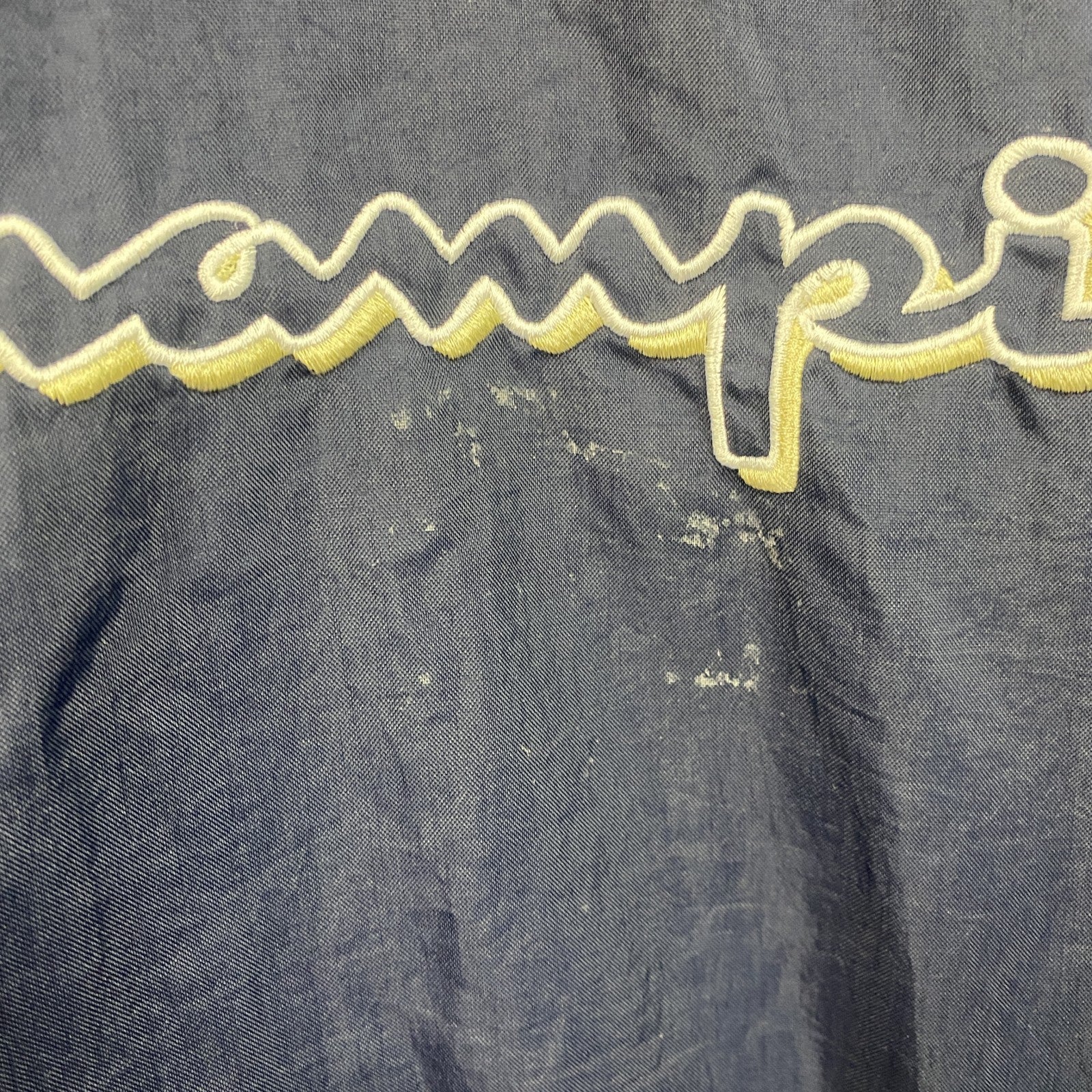 90s　champion　チャンピオン　プルオーバーナイロンジャケット　ヴィンテージ　紺　ネイビー　Mサイズ