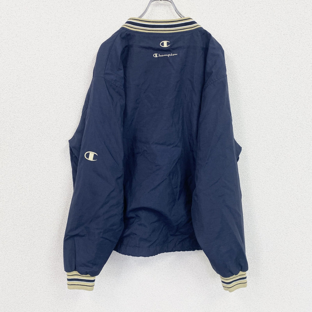90s　champion　チャンピオン　プルオーバーナイロンジャケット　ヴィンテージ　紺　ネイビー　Mサイズ