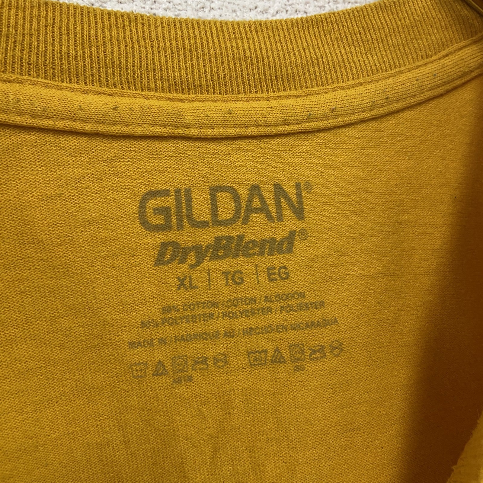 GILDAN　ギルダン　半袖プリントTシャツ　US ARMY　ミリタリー　星条旗　黄色　イエロー　XLサイズ